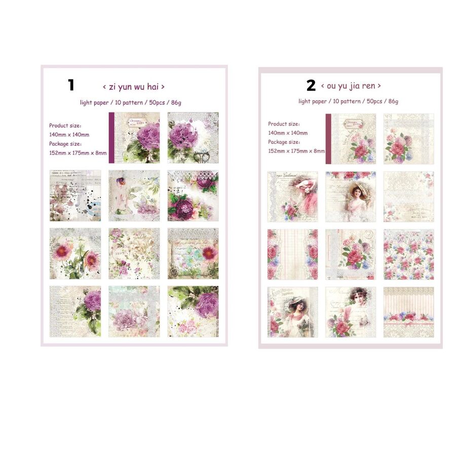 Block papel rustico coleccion floral