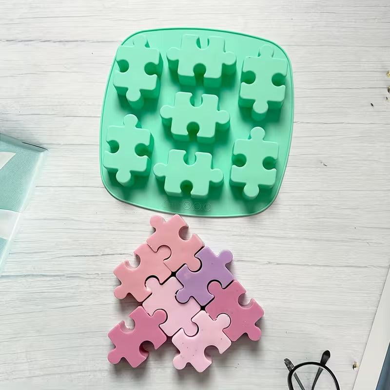 Molde de silicona puzzle yeso cemento jabones - 29701