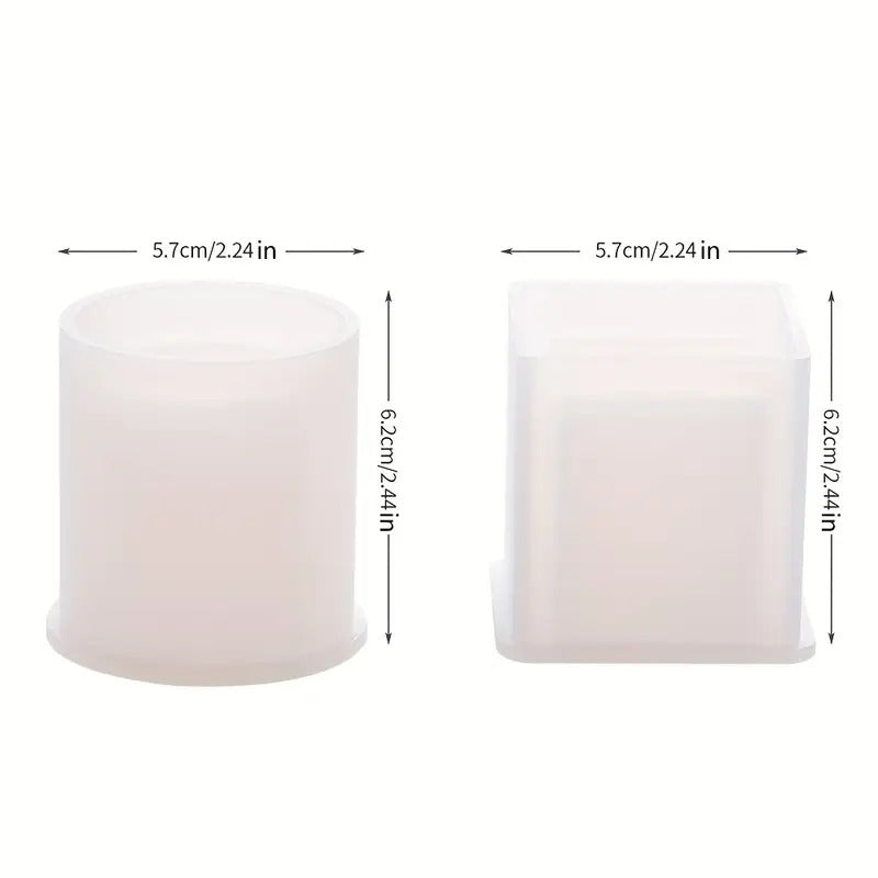 MOLDE DE SILICONA MINI POTE FORMA CILINDRO PARA RESINA YESO