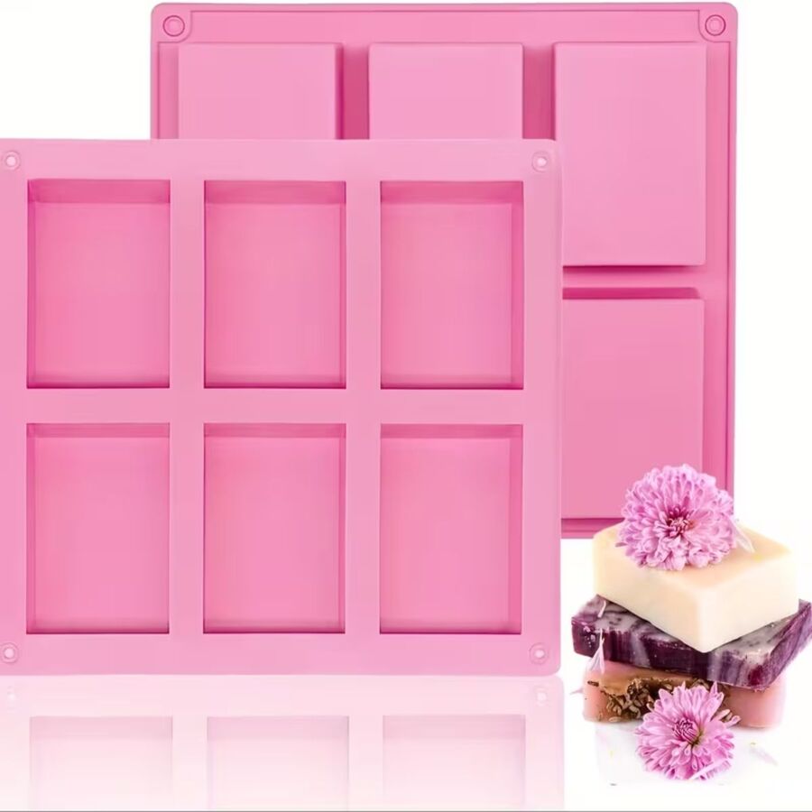 Molde de silicona para 6 Jabones Rectangulos C1