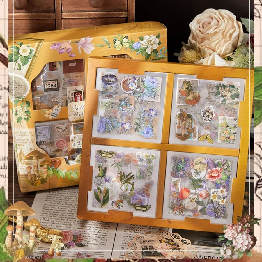 Caja grande pegatinas pet mariposas