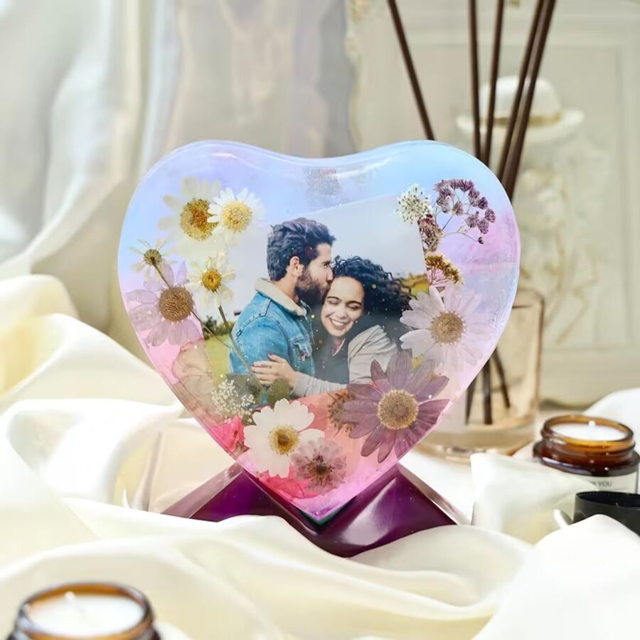 Molde de silicona Porta retrato con base corazon - 29594