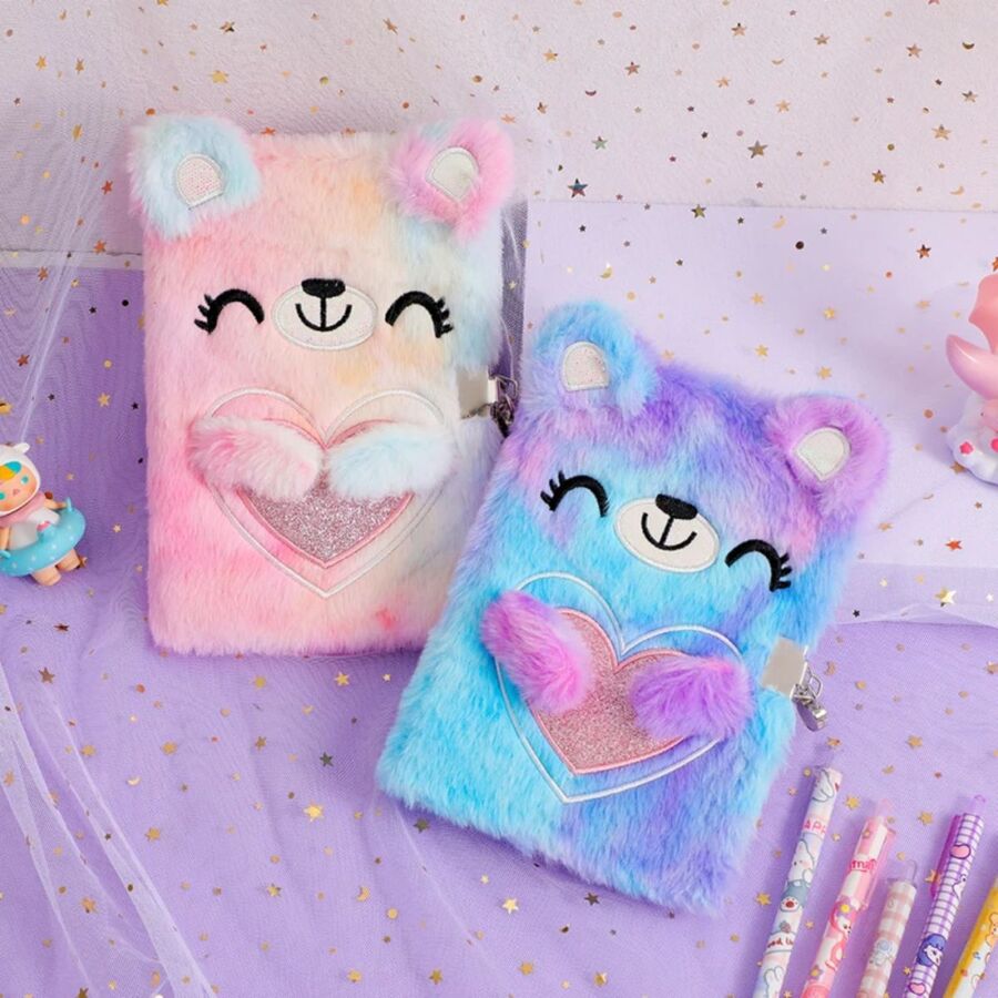 Cuaderno peluche con candado
