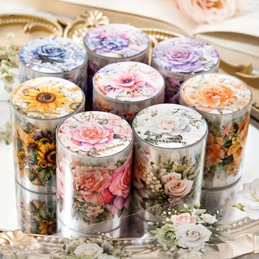 Washi Flores en pet