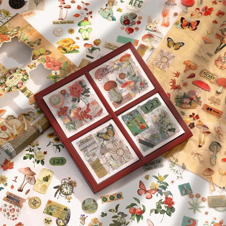 Caja grande pegatinas honguitos pet 30562