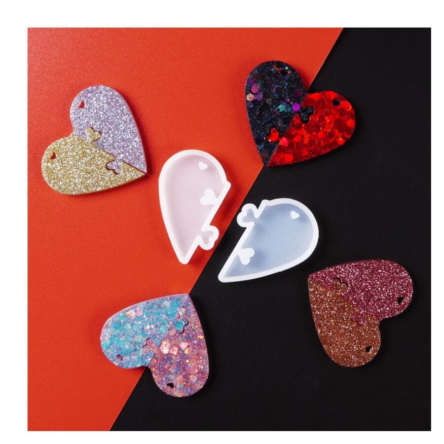 MOLDE LLAVERO CORAZON SEPARADO