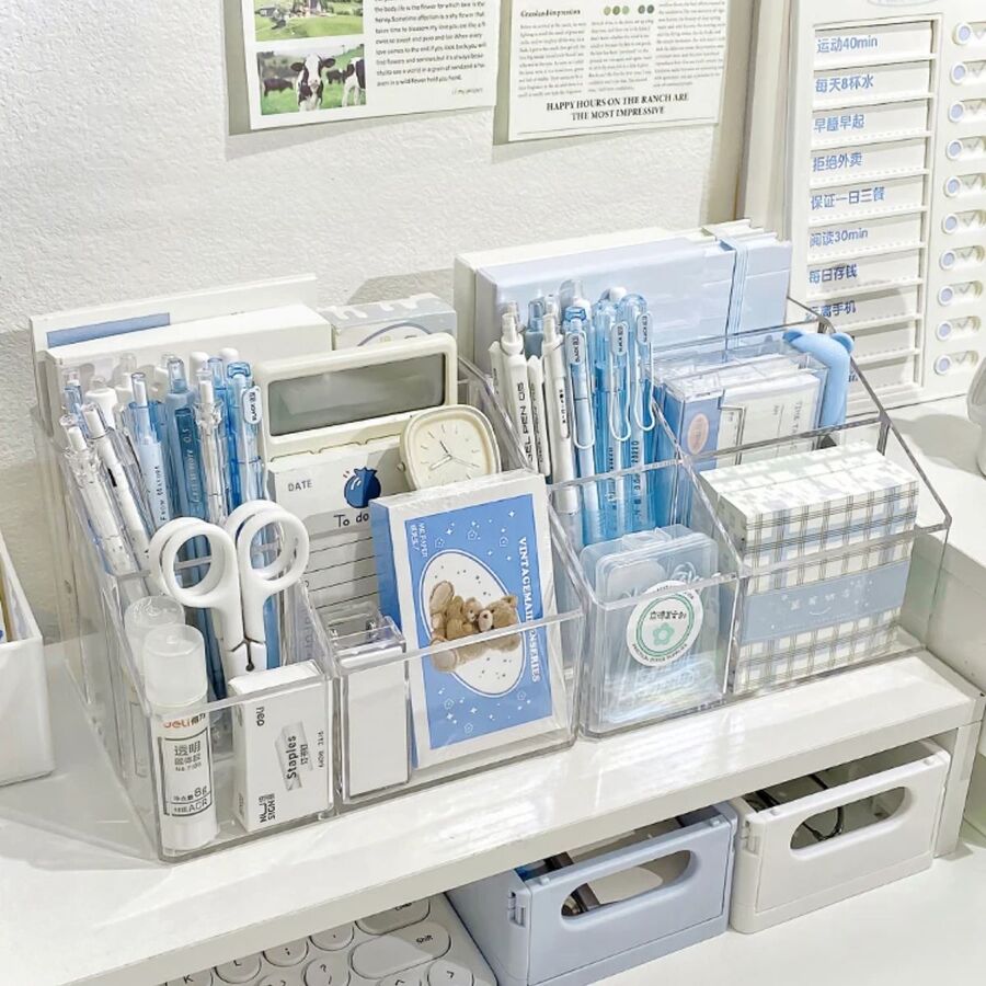 Porta lapiz transparente de acrílico escritorio