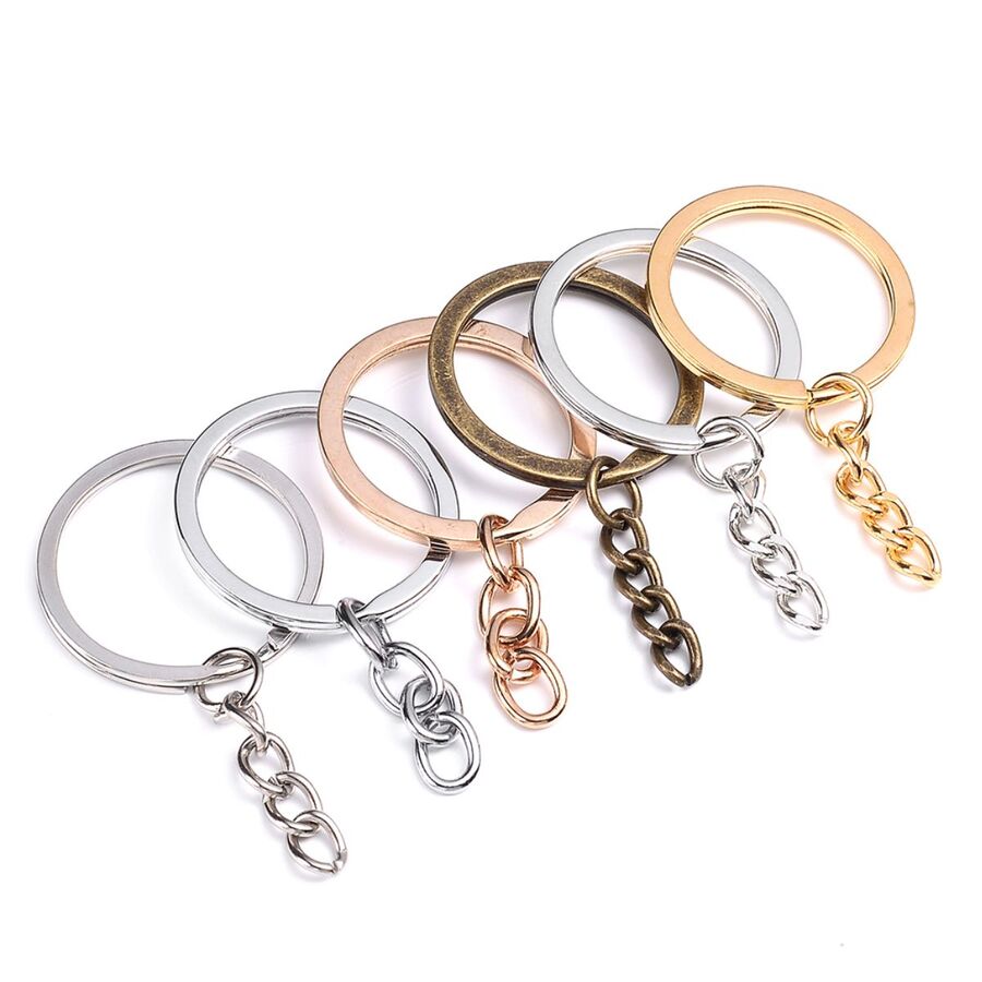 10 Aros de llavero con cadena