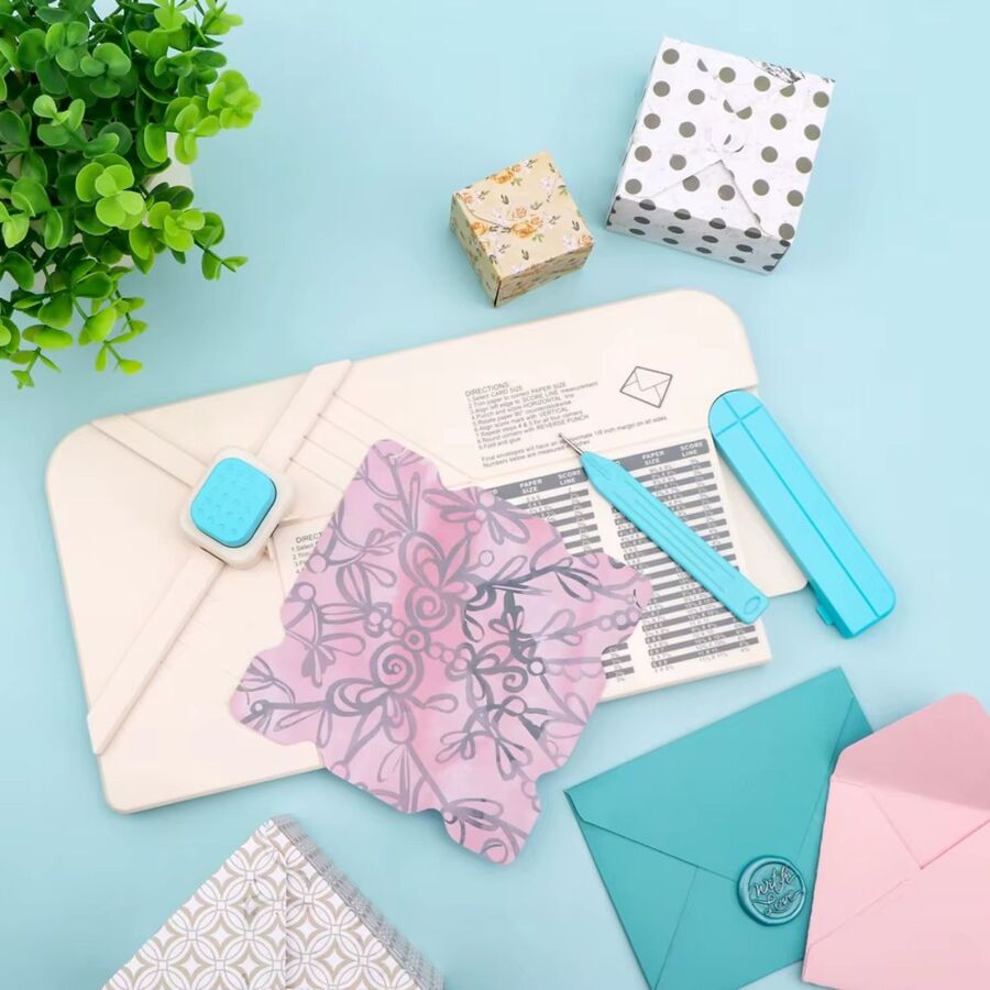 Tabla perforadora 3 en 1 sobres cajas lazos