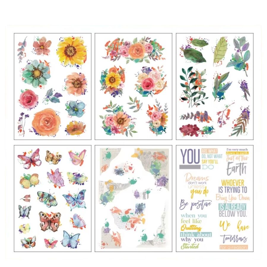 PACK PLANCHAS STICKERS PEGATINAS PET FLORALES