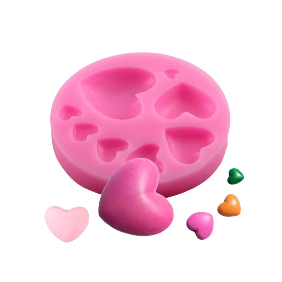 MOLDE DE SILICONA CORAZONES PARA PORCELANA, FONDANT, VELAS