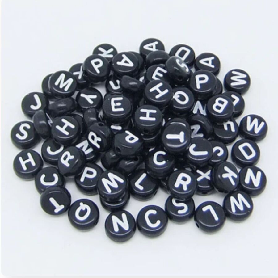 100 Letras Negro Blanco