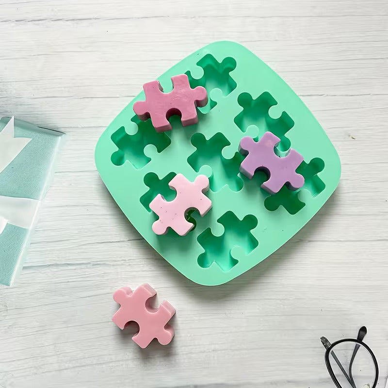 Molde de silicona puzzle yeso cemento jabones - 29701