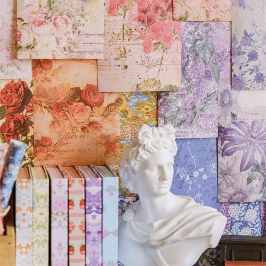 Libro 100 papeles florales