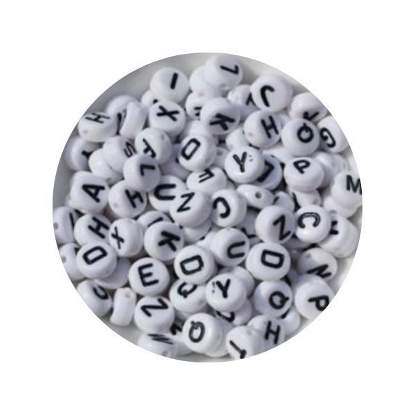 100 Letras Redondas Blanco negro