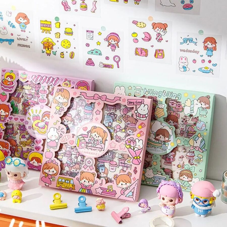 Caja 100 planchas stickers pet