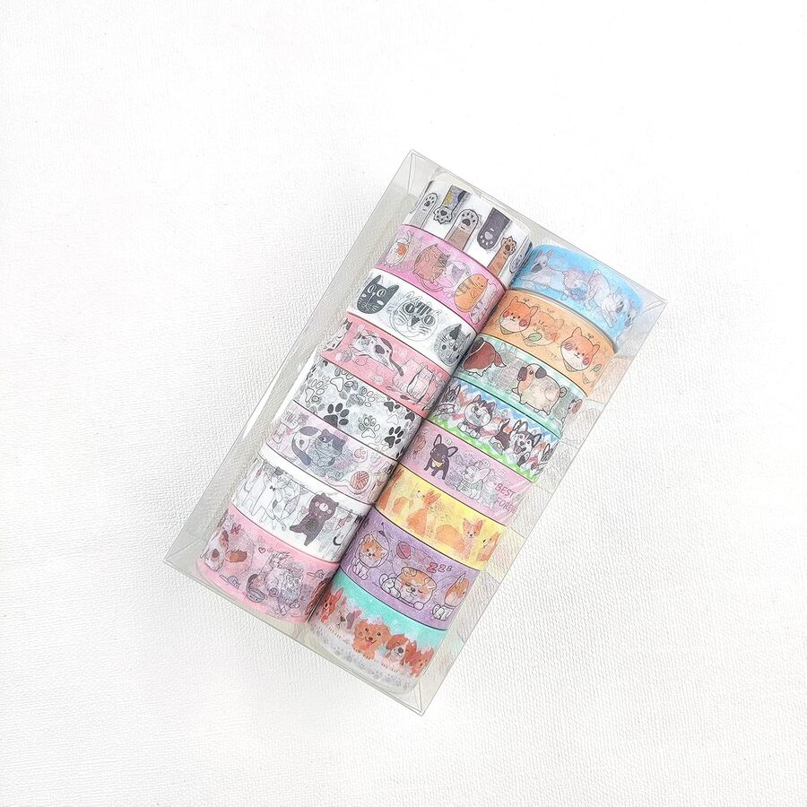 CAJA Washi GATITOS Y PERRITOS