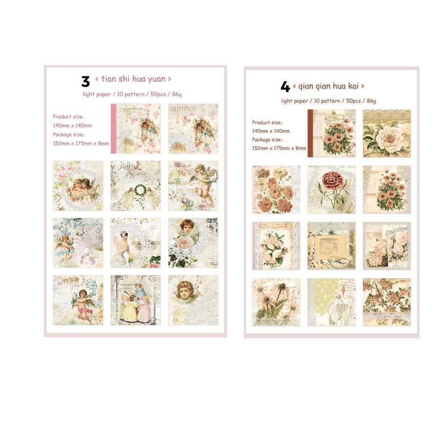 Block papel rustico coleccion floral