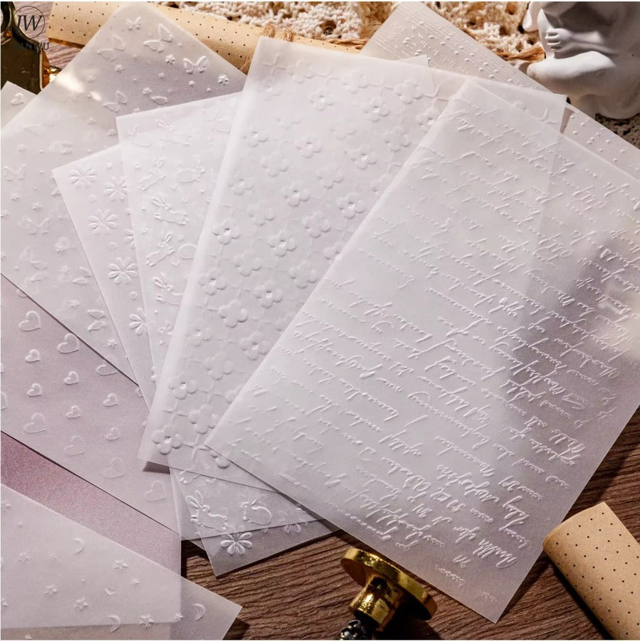 Papel vegetal con relieve
