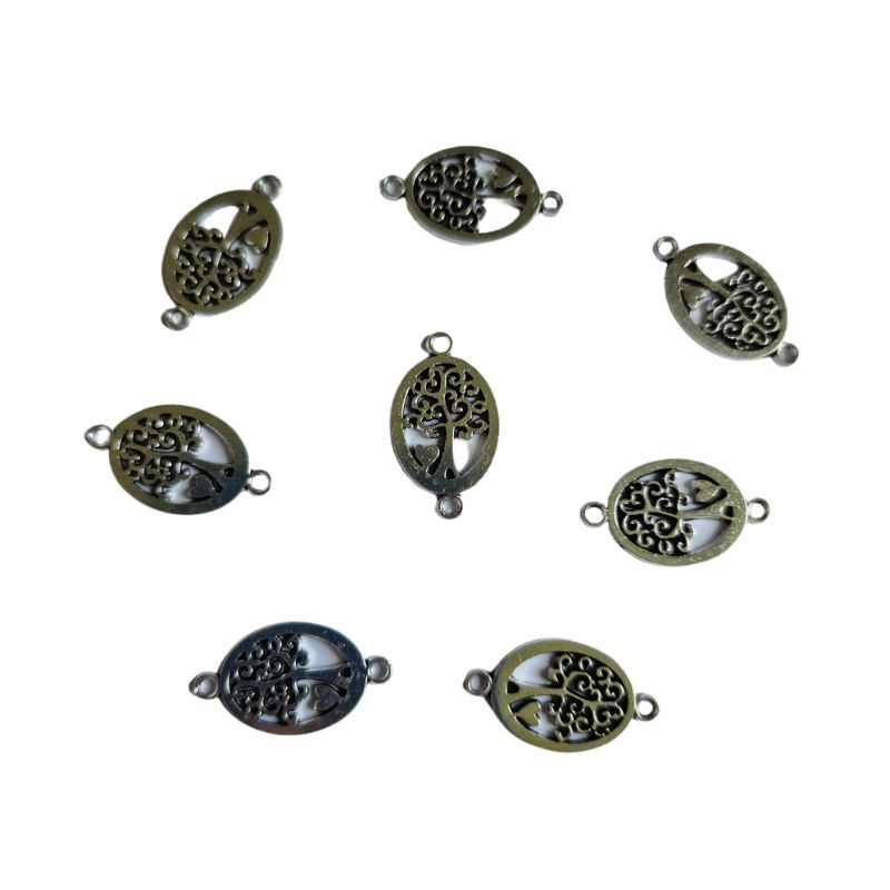 10 Dije Doble Ovalado Arbol De La Vida