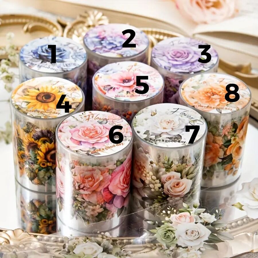 Washi Flores en pet