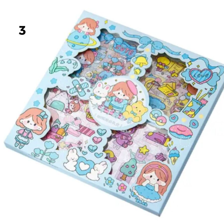 Caja 100 planchas stickers pet