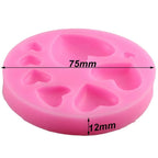 MOLDE DE SILICONA CORAZONES PARA PORCELANA, FONDANT, VELAS