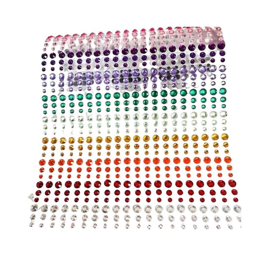 900 Uds. Joyas de maquillaje coloridas gemas faciales mixtas