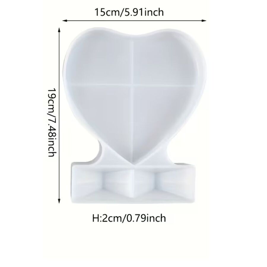 Molde de silicona Porta retrato con base corazon - 29594