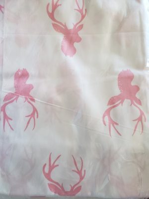 Tela 100%algodón Reno Rosa Fondo Blanco