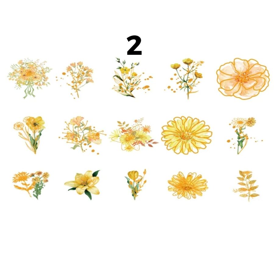 Pegatinas florales en pet 30606