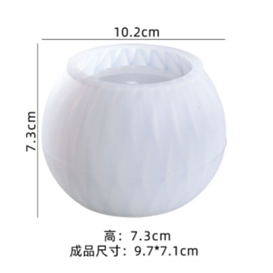 Molde silicona esfera relieve fanal maceta - 30053
