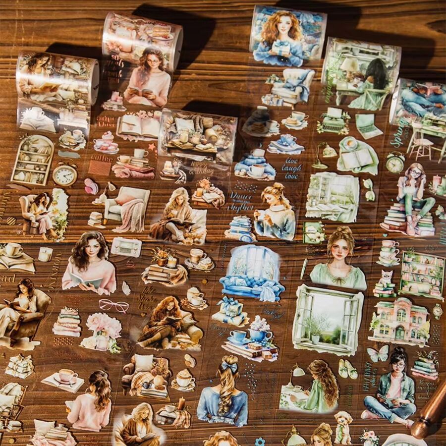 Washi tape pet chicas lectura