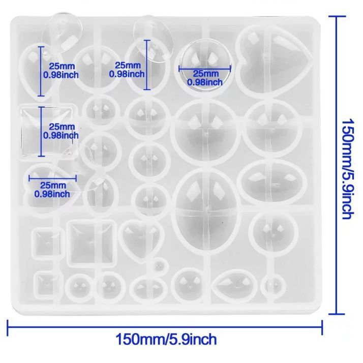 Molde De Silicona Para Resina Cabujon Colgante