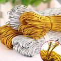 10m Elastico brilloso dorado o plateado 1mm