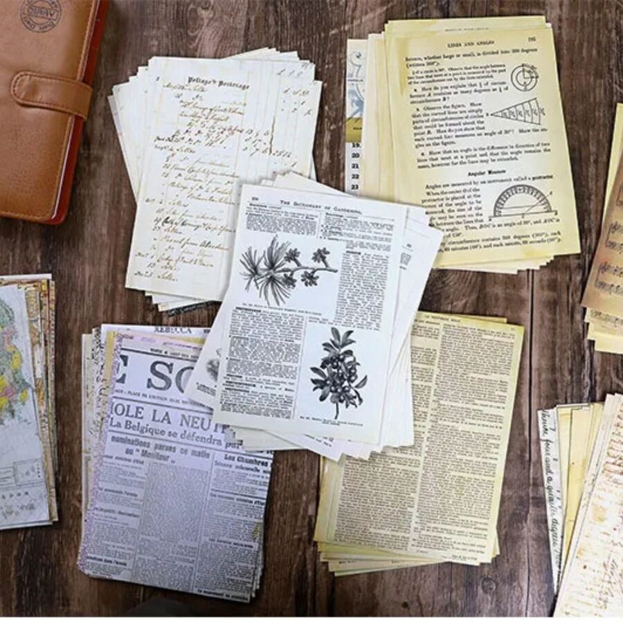Set papeles vintage grandes