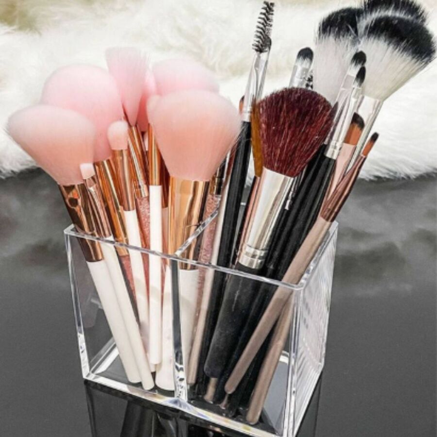 ORGANIZADOR PORTA BROCHAS PORTA LAPIZ ACRILICO DOBLE