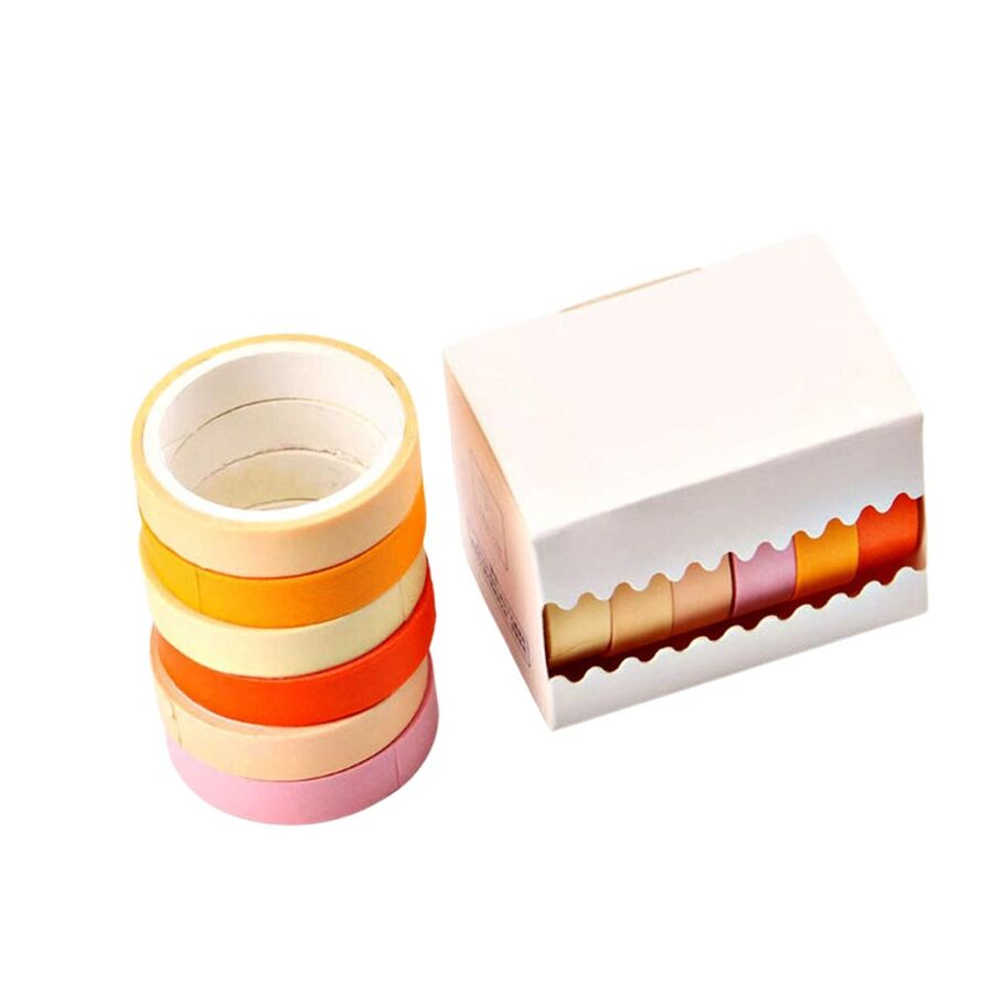 SET 6 WASHIS TAPE TONOS NARANJAS/ROSAS