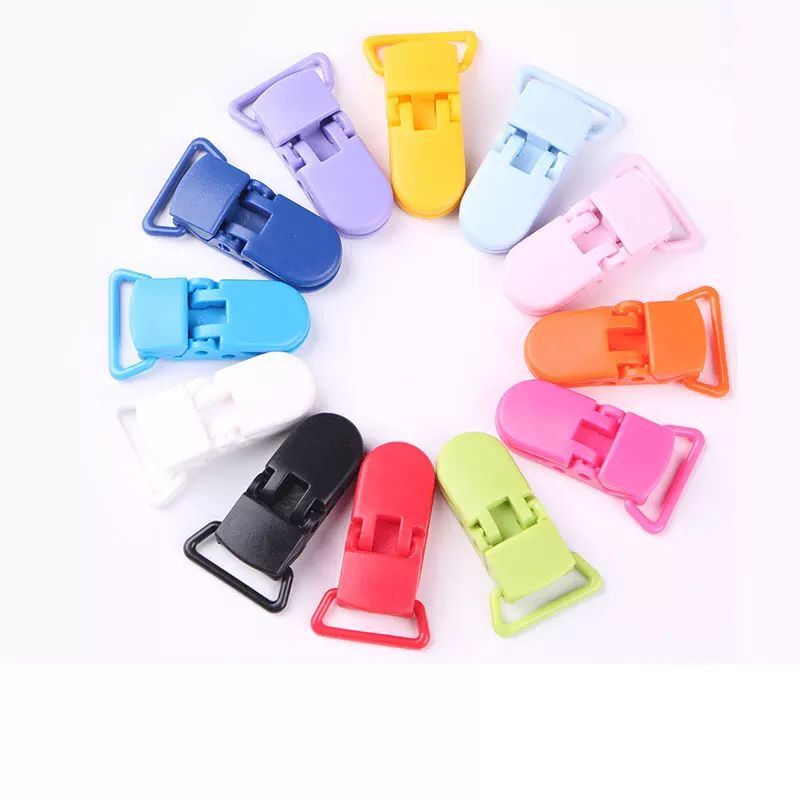 10 Clip Porta Chupete Color Rosa Fucsia