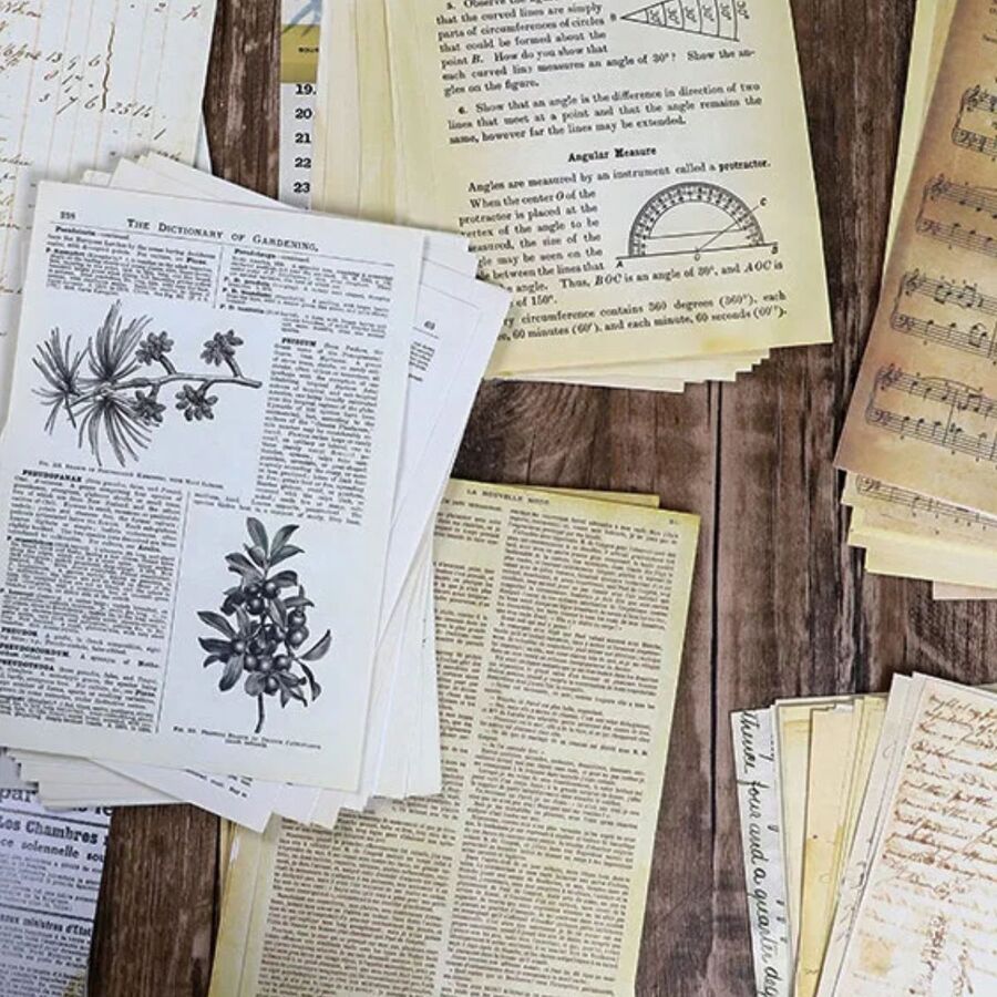 Set papeles vintage grandes