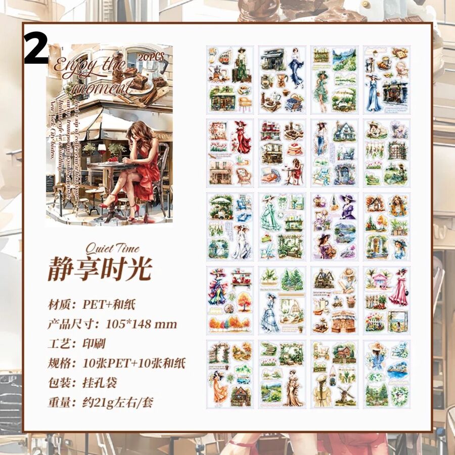 LIBRO STICKERS PET Y WASHI MOMENTS