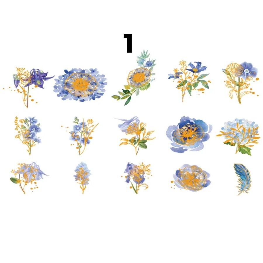 Pegatinas florales en pet 30606