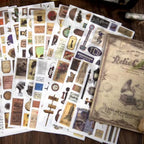 Colección papeles y sticker retro