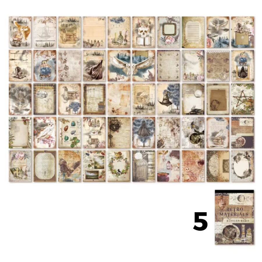 Set libro papeles retro 30778