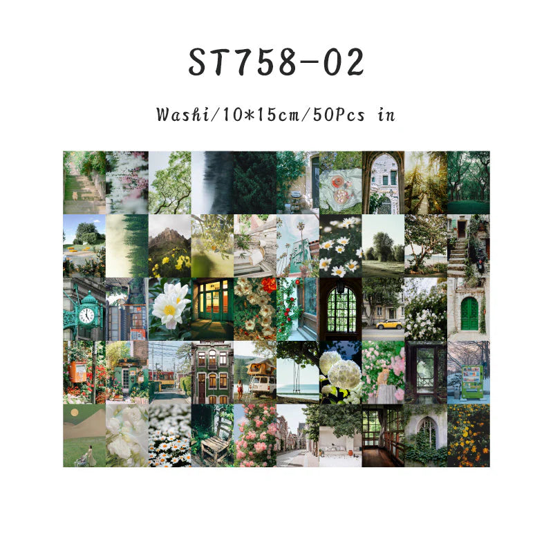 Stickers estilo revista Magazine Stickers Retro Story (50 piezas)