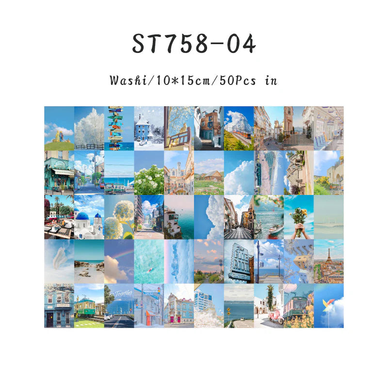 Stickers estilo revista Magazine Stickers Retro Story (50 piezas)