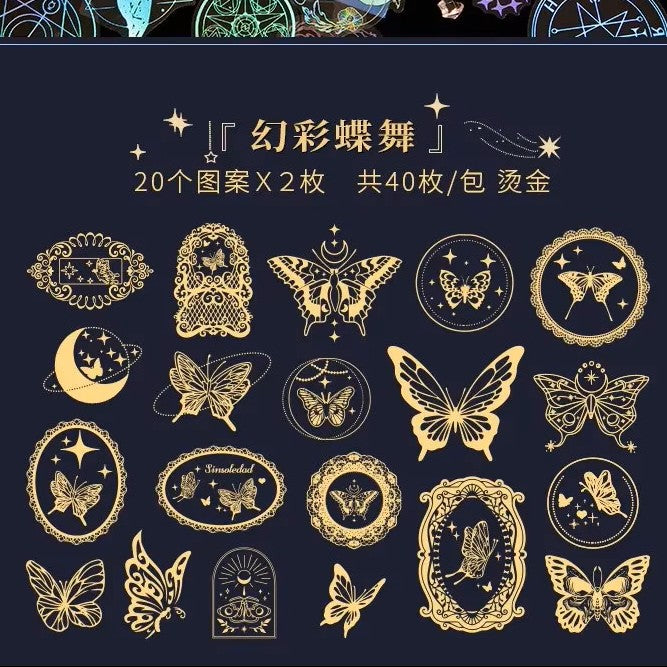 STICKERS HOLOGRAFICO PET DORADO PLATEADO