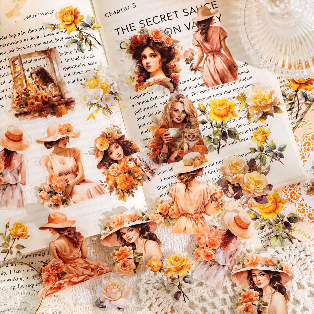 STICKERS COLECCION  Serie Chicas & Flores en PET