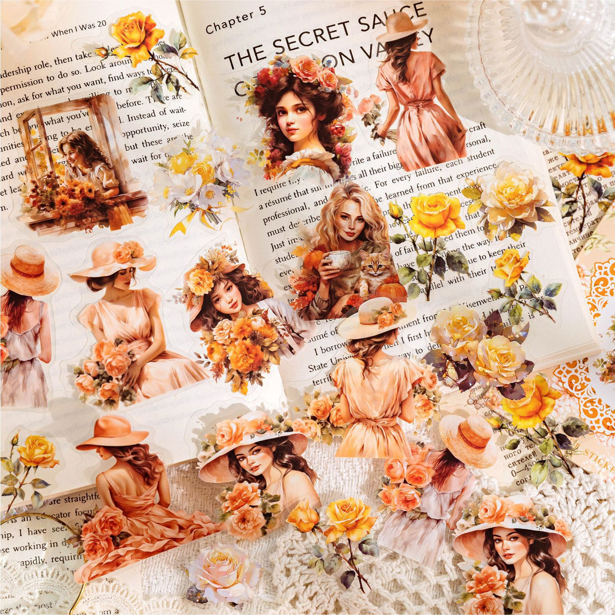 STICKERS COLECCION  Serie Chicas & Flores en PET