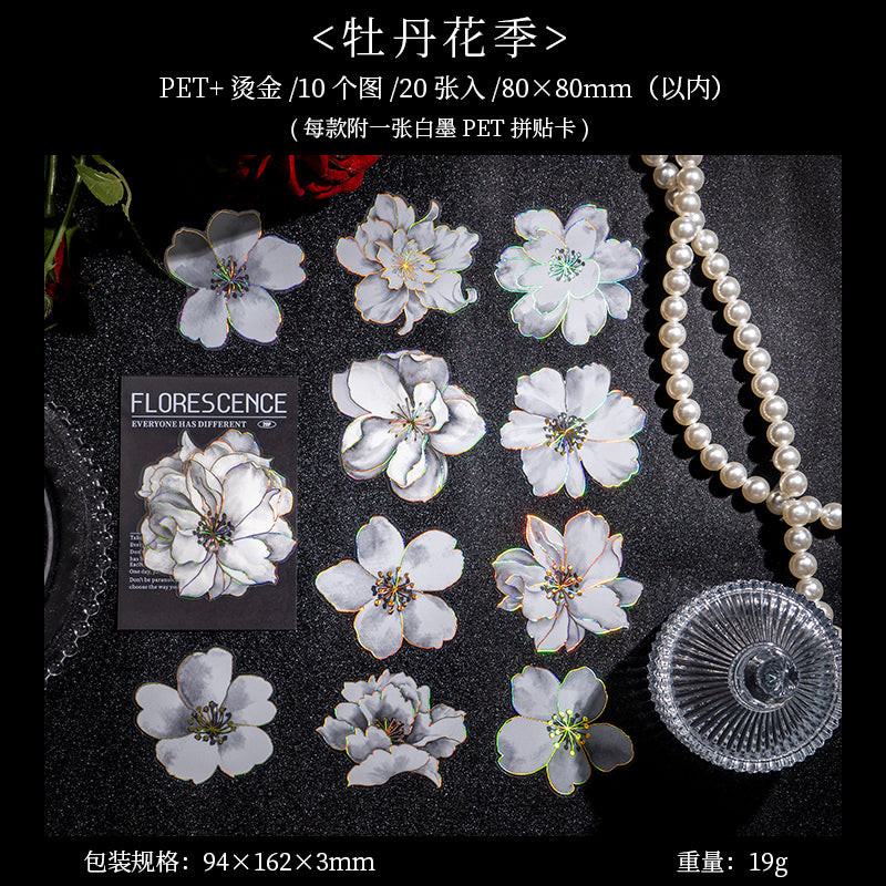 STICKERS FLORES BLANCAS COLECCION FLORESCENCE